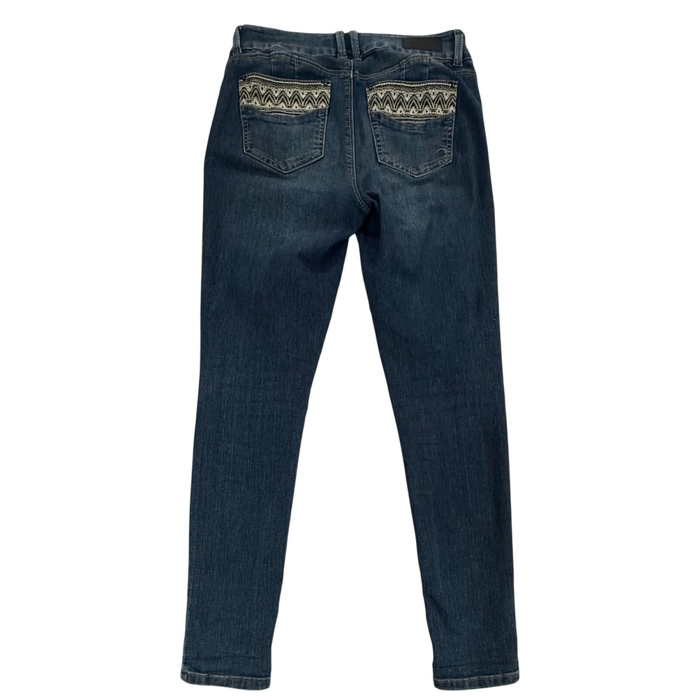 THORN Women's Mid Rise Embroidered Pocket Jeans Size 6 Blue Denim Stretch W389 - Picture 5 of 9